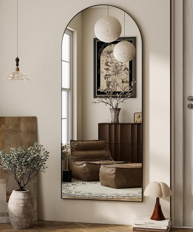 HARRITPURE 64"x21" Arched Full Length Mirror Free Standing Leaning Wall-Mounted - Image 7