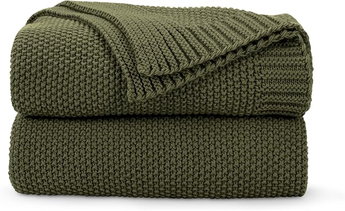CozeCube Olive Green Throw Blanket by CozeCube