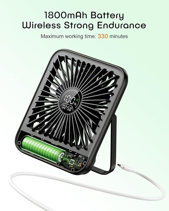 FadFun Small Desk Fan Personal Fans，100Speed Adjustable Quiet Small Portable Fan - Image 7