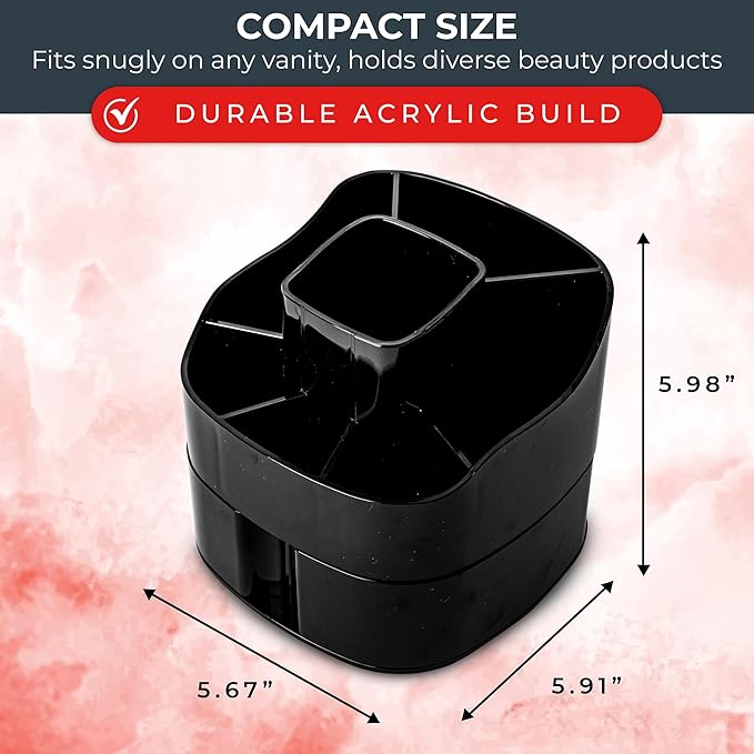 Masirs Small Rotating Makeup Organizer - Image 3