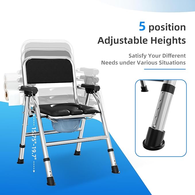 4 in 1 Folding Bedside Commode Chair - Image 8