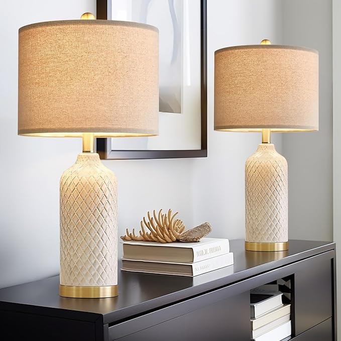 24.25" Table Lamps Set of 2 Modern Ceramic Lamps - Image 8