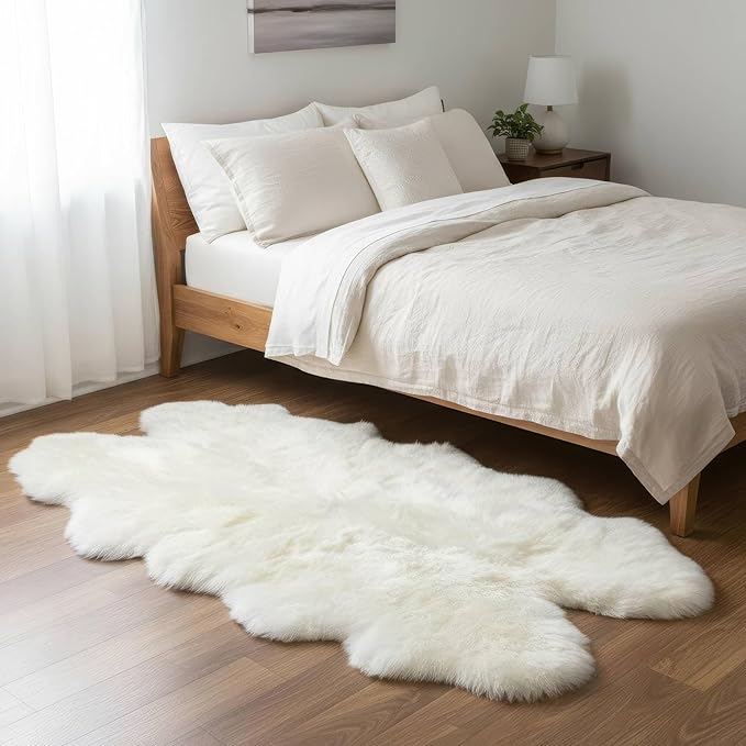 Premium Fluffy Sheepskin Rug by SuperAreaRugs