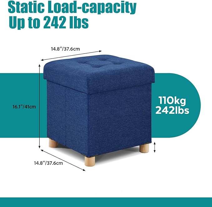BRIAN & DANY Ottoman with Storage, Small Storage Ottoman - Image 2