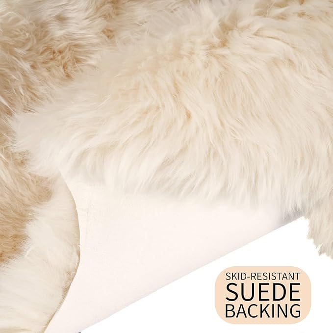 Premium Cream/Champagne Sheepskin Rug - Image 5