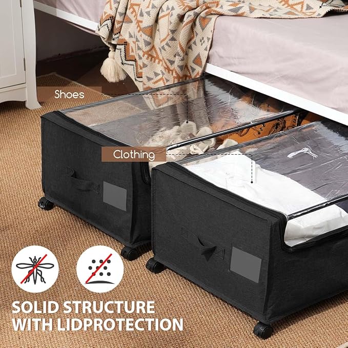 Under Bed Storage with Wheels, Under The Bed Storage Drawers On Wheels - Image 4