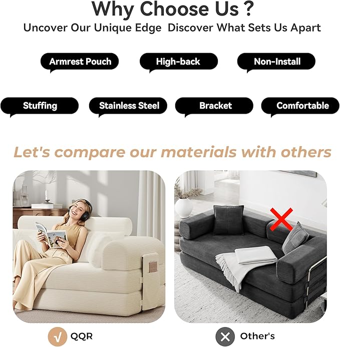 Upgrade High Backrest Design Sofa Bed - Image 8