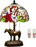 2 Lights Tiffany Table Lamp Stained Glass Table Lamp Victorian Bedside Lamp by JGWSMQ