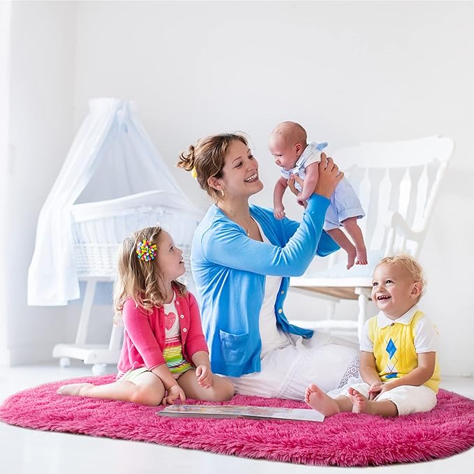 Noahas Ultra Soft Fluffy Bedroom Rugs Kids Room Carpet Modern Shaggy Area Rugs - Image 5