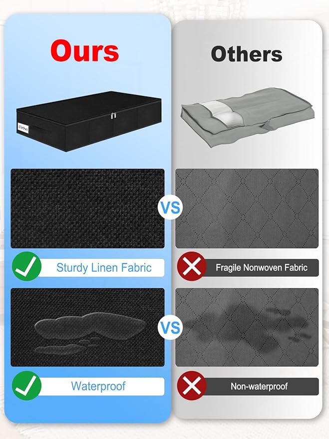 Under Bed Storage Bags with Zipper, 7 Inch Tall Underbed Storage Containers - Image 3