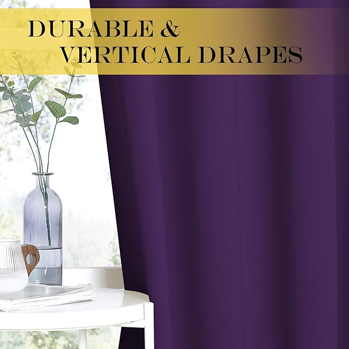 NICETOWN Blackout Drapery Curtain Panel 90 inches Long - Image 4