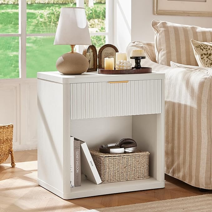 LEYAOYAO 48" Wide Fluted Dresser and 1 Drawers 23" Nightstand Set of 2 - Image 4