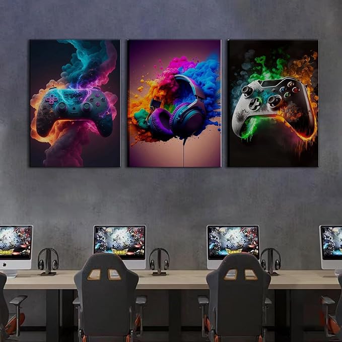 Gaming Room Decor Canvas Wall Art Set of 3 - Image 5