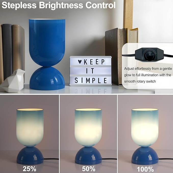 8.9" Modern Glass Table Lamp for Living Room, Dimmable Desk Lamps for Bedroom - Image 5