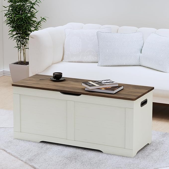 Timberer 39.4" Storage Chest, Wooden Storage Bench, Lift Top Toy Chest - Image 9
