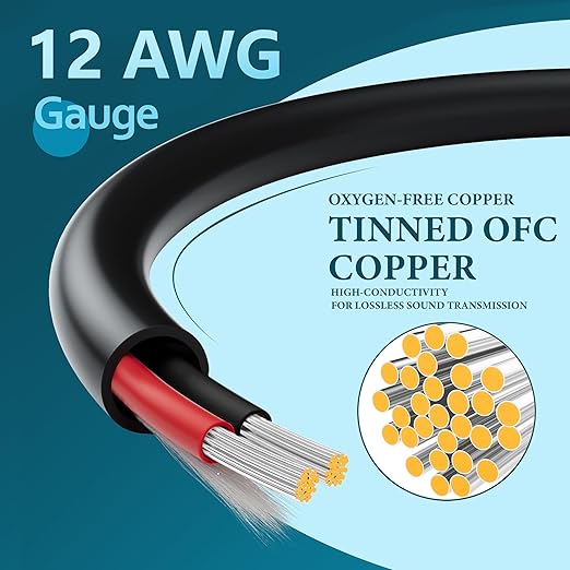 HiFind 12/2 Gauge Speaker Wire Cable 200 Ft-Tinned OFC Copper-UL CL3 Rated- - Image 3