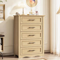 Farmhouse 5 Drawers Dresser, 45.5" H Modern Country Storage Dressers by LegacyAmerhomeDirect