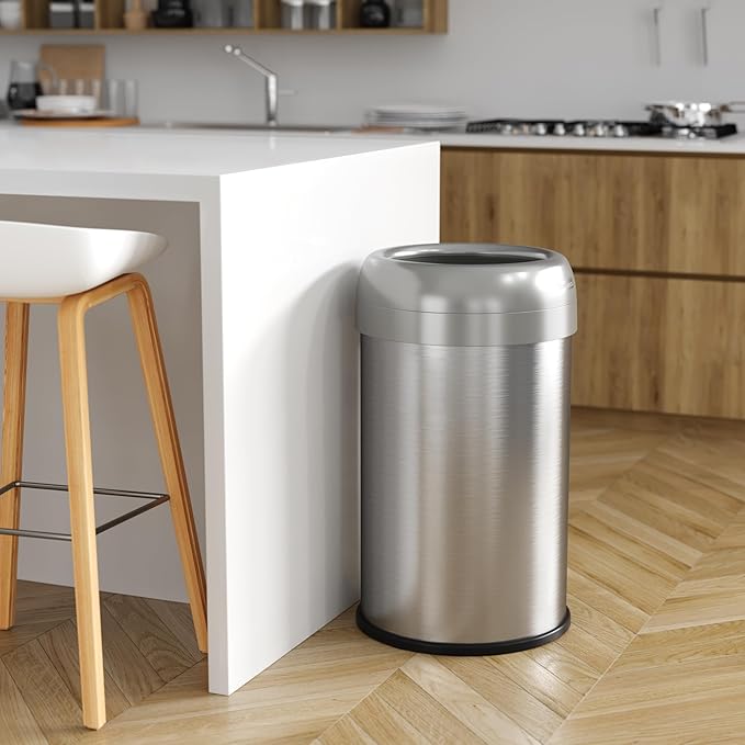 iTouchless 13 Gallon Dual-Deodorizer Trash Can and Recycle Bin Stainless Steel - Image 2