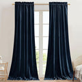 StangH Navy Blue Blackout Velvet Curtains by StangH