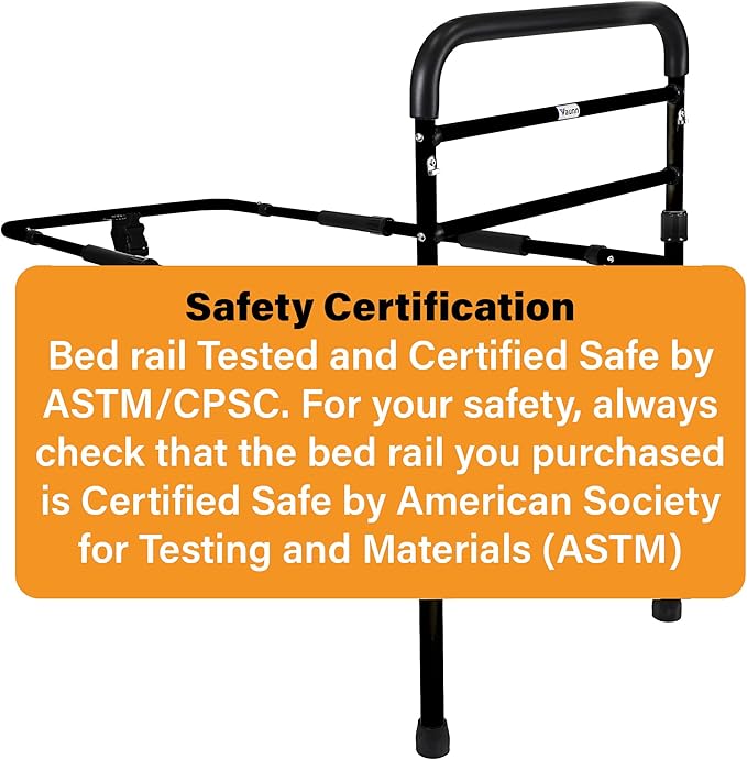 Vaunn Medical New Adjustable Bed Assist Rail Handle and Hand Guard Grab Bar - Image 2