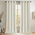 Joydeco Mousse White Blackout Curtains 96 Inch Long, Luxury Thermal White by JOYDECO
