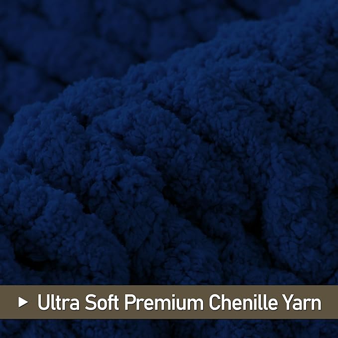Chunky Knit Throw Blanket 60"X 80", 100% Handmade - Image 7