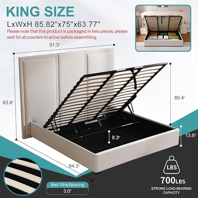 YUHUASHI King Size Bed Frame - Image 2