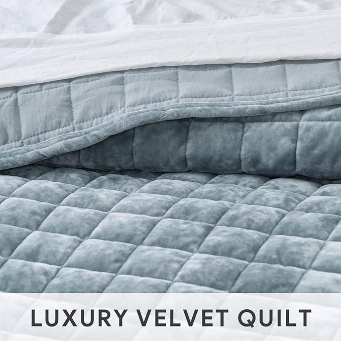 RECYCO Luxury Velvet Quilt Set Twin/Twin XL Size Bedding Sets, Ultra Soft - Image 4