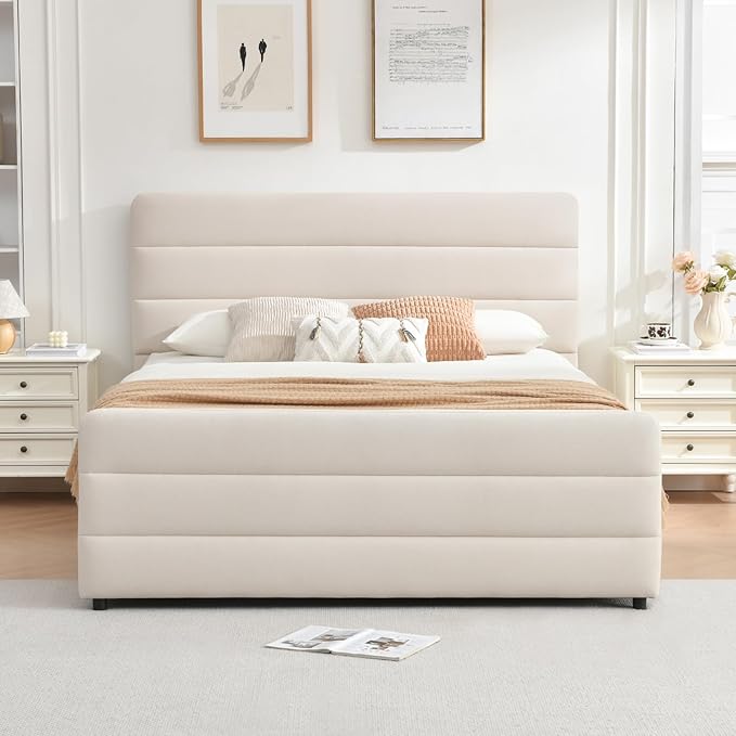 VELOCAVA Queen Size Upholstered Platform Bed - Image 3