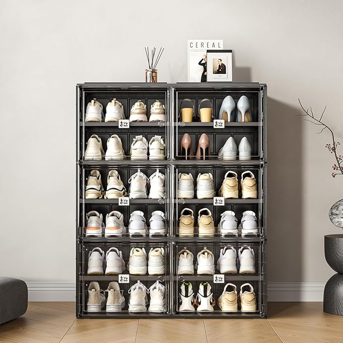 Black Shoe Rack Organizer Cabinet - Image 2