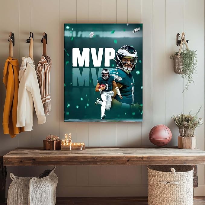 B.B.F MAKE 2025 Super Canvas Bowl Wall Art Champions MVP Hurts Canvas Wall - Image 6