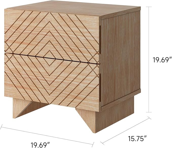 MUSEHOMEINC Solid Wood Nightstand - Image 2