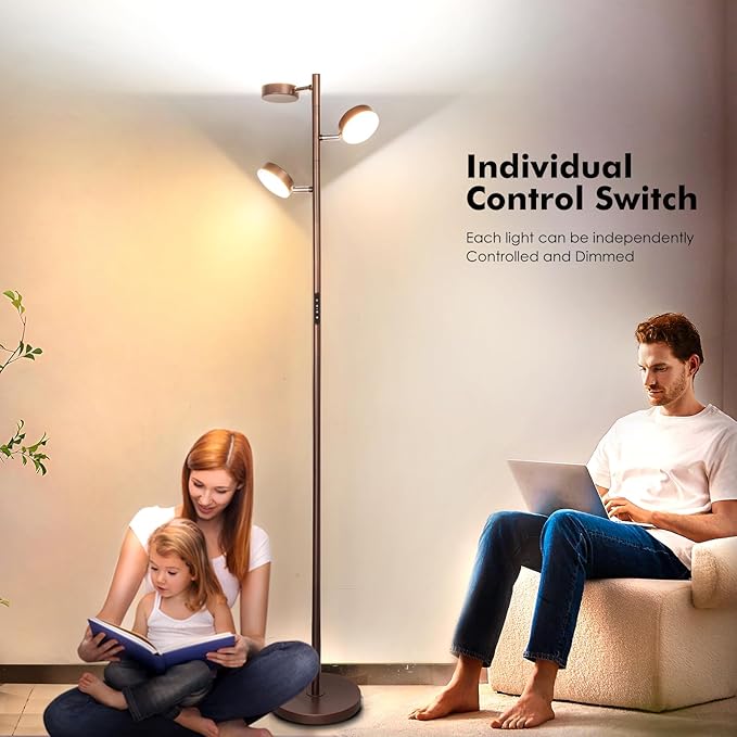 Dimmable LED Floor Lamp with Remote Modern Tall Standing Lamp with 3 Adjustable - Image 6