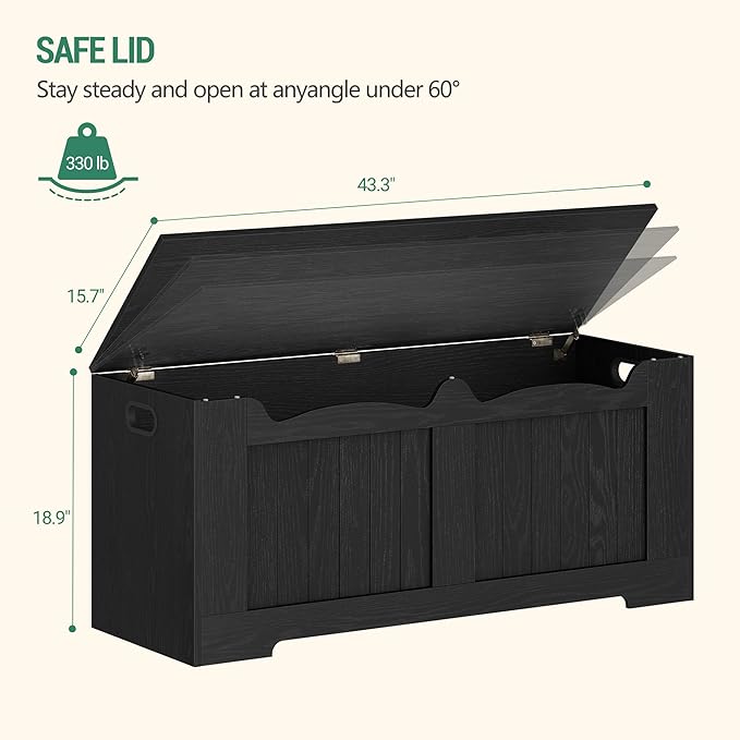 Hzuaneri 43.3" Storage Chest, Extra Large Storage Bench Trunk - Image 2