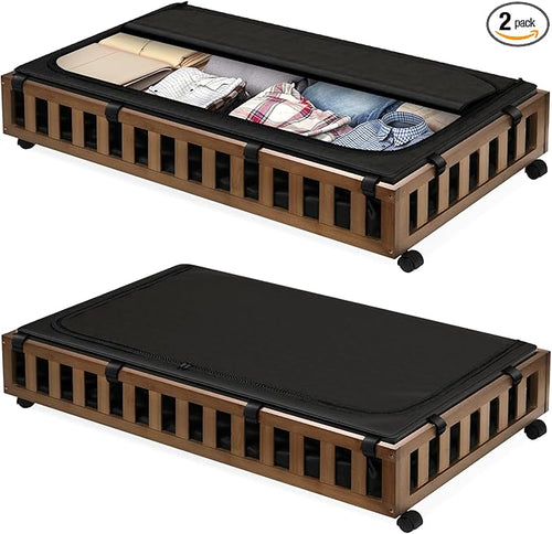 2 Pack Bamboo Under Bed Storage by GASHELL