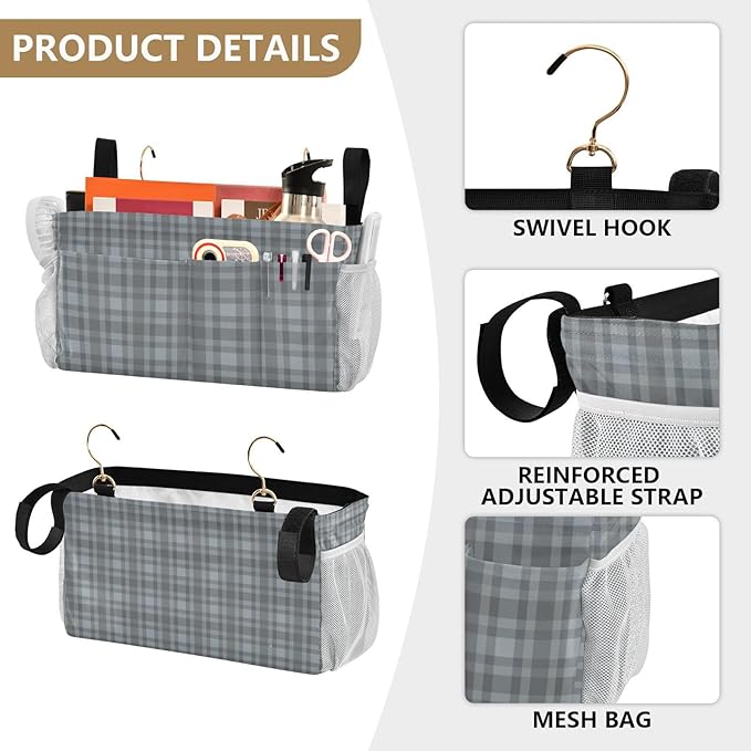 Bedside Caddy Hanging Bunk Bed Caddy Bed Organizer Hanging Pocket - Image 5