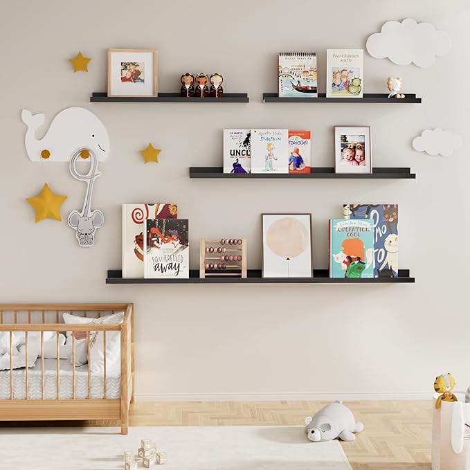 Fun Memories Picture Ledge Shelf, 36 Inch Floating Shelves Set of 2, Nursery - Image 7