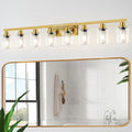 DIKAIDA 8 Light Gold Vanity Lights Over Mirror, 52inch Gold Bathroom Light by DIKAIDALights