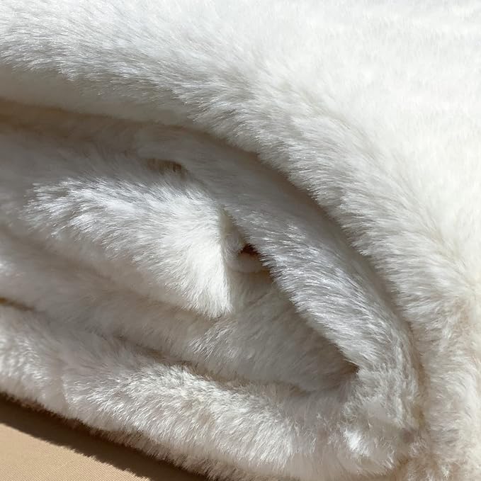 White Faux Bunny Fuzzy Fur Rugs - Image 9