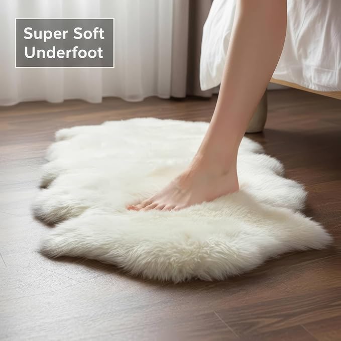 Real Sheepskin Rug 2' x 6' Double Pelt – Natural Genuine Sheep Skin - Image 2