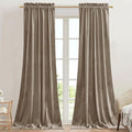 StangH Camel Beige Living Room Velvet Curtains 96 inches Room Darkening Decor by StangH