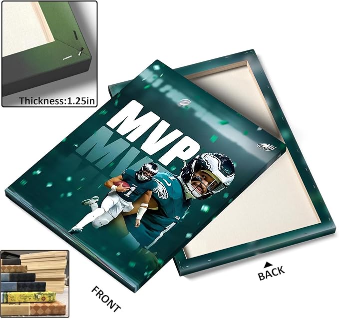 B.B.F MAKE 2025 Super Canvas Bowl Wall Art Champions MVP Hurts Canvas Wall - Image 7