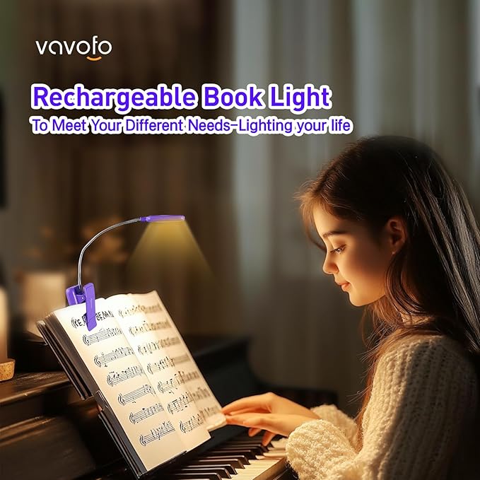 VAVOFO Rechargeable Book Light for Reading in Bed Kids, 7 LED Reading Light - Image 2