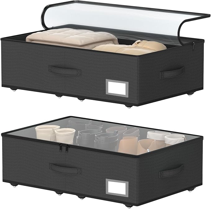 Underbed Storage Bins with Wheels, No Assembly Required by EASIERLIFEENJOYWORLDBEAUTY