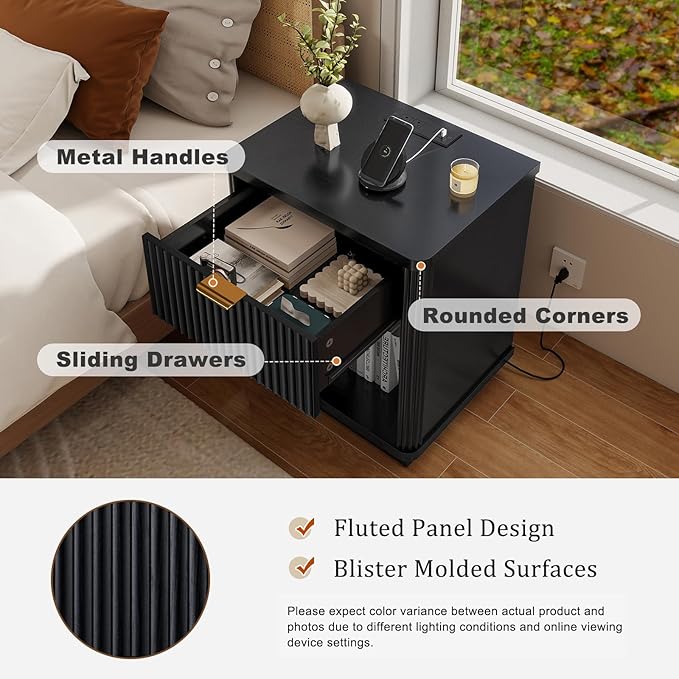 LYNCOHOME Fluted Nightstand - Image 3