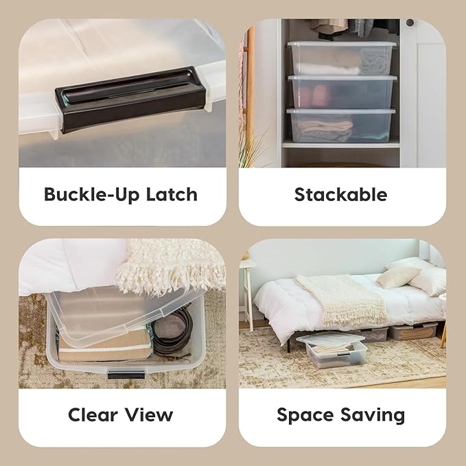 IRIS USA 33 Qt Plastic Under Bed Storage Organizer Bin Container - Image 5