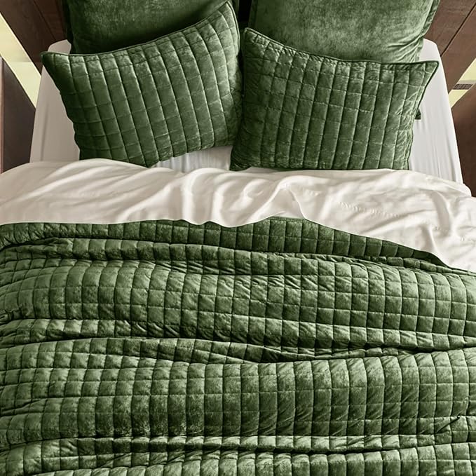 RECYCO Luxury Velvet Quilt Set Full Queen Size Bedding Sets, Ultra Soft Velvet - Image 3