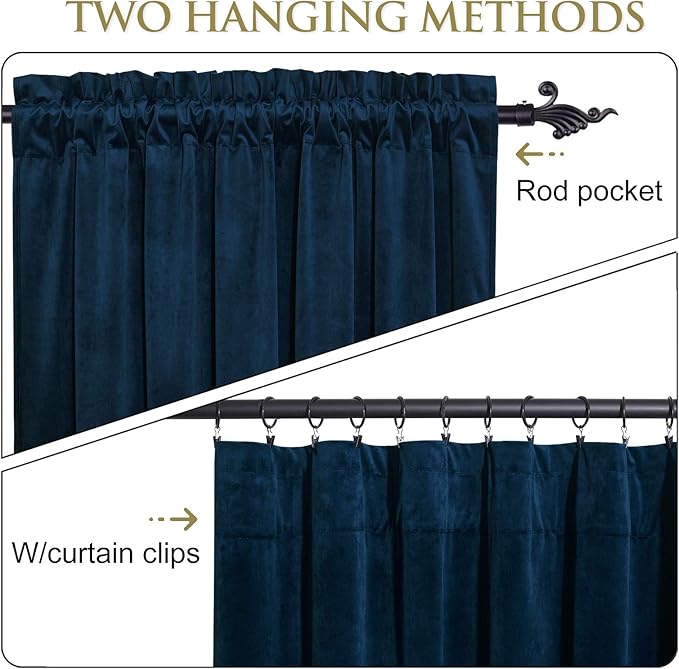 StangH 120 inches Long Blackout Velvet Curtains - Image 2