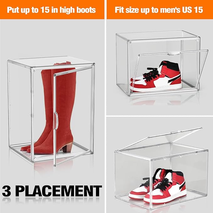 XX-Large Acrylic Display Case 11.4'' x 9.8'' x 15.3'', Boot Boxes - Image 4