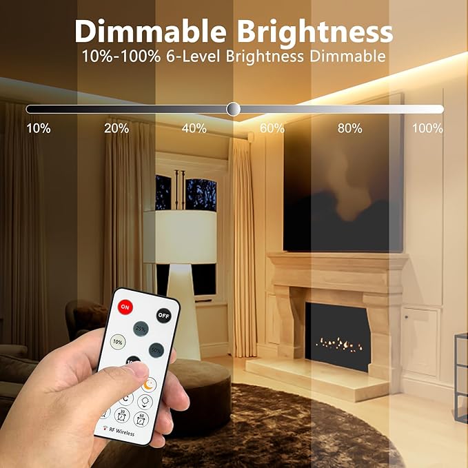 COB LED Strip Light Warm White, 66ft Dimmable 3000K Super Bright White Led - Image 2